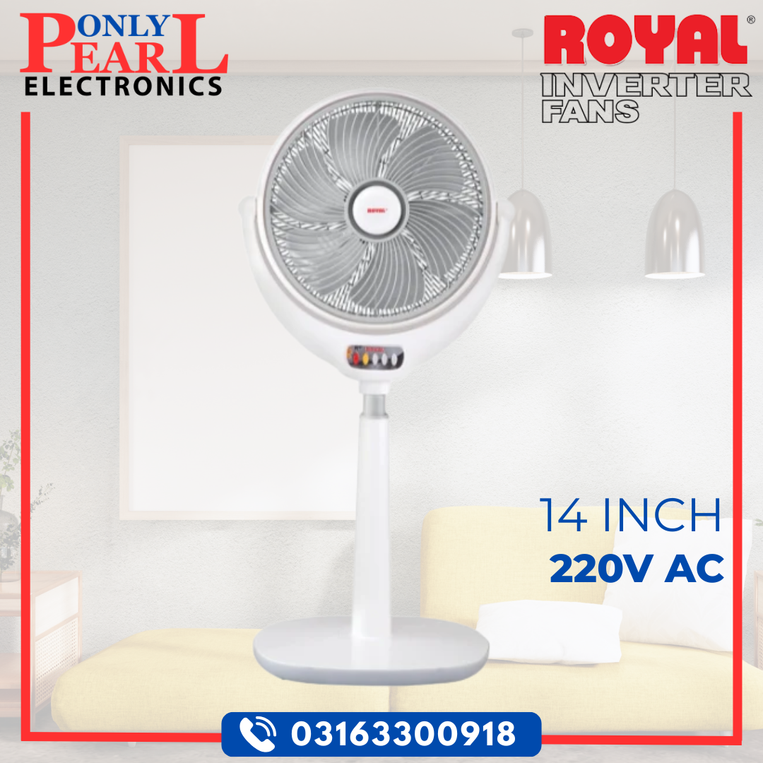 ROYAL FAN Louver TCP Fan | 14 Inch | Stand Fan | 100% Pure Copper