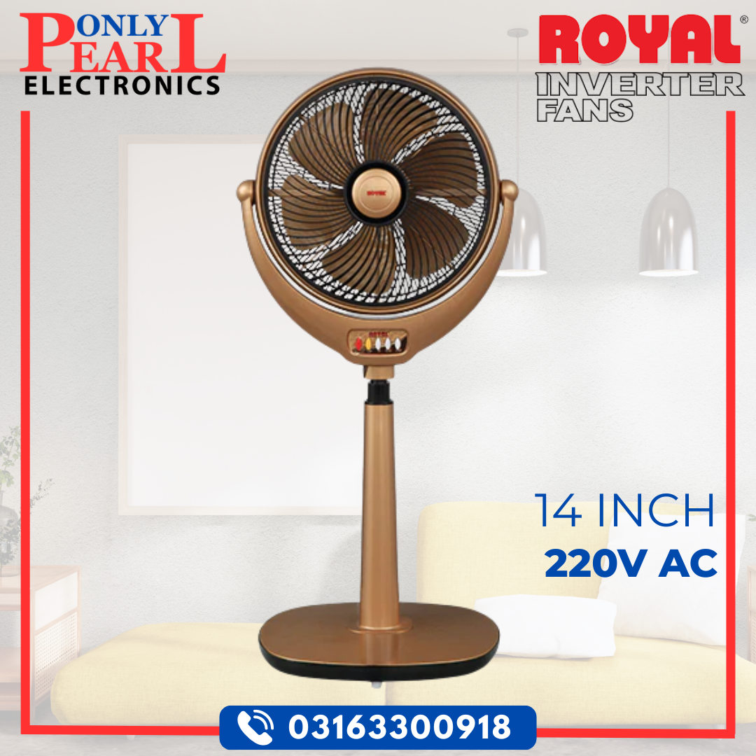 ROYAL FAN Louver TCP Fan | 14 Inch | Stand Fan | 100% Pure Copper